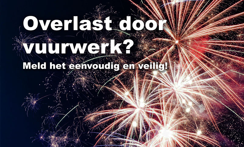 De jaarwisseling is voor veel mensen een feestelijk moment. Toch zorgt vuurwerk helaas ook regelmatig voor overlast. Politie en gemeenten ontvangen nu al meldingen van harde knallen en andere incidenten. Om hier goed tegen op te kunnen treden, vragen we inwoners om overlast direct en op eenvoudige wijze te melden.